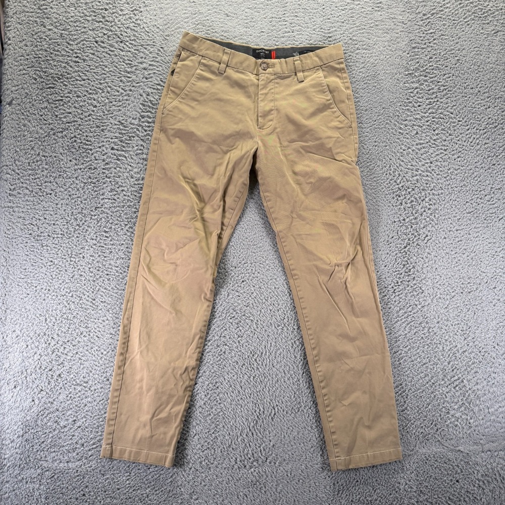 Dockers Smart 360 Flex Pant Mens 30x30 Beige Cotton Khakis Straight Slim Stretch